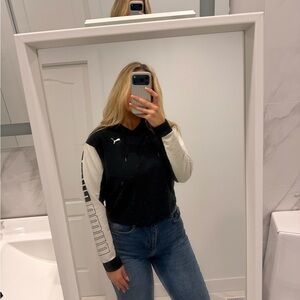 Puma Women's Black and Cream Hoodie